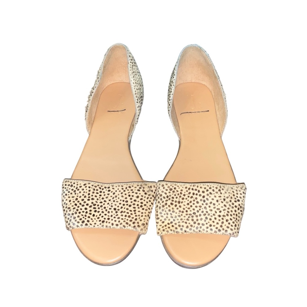 J Crew Calf Hair Animal Print Flat Shoes Size 7.5